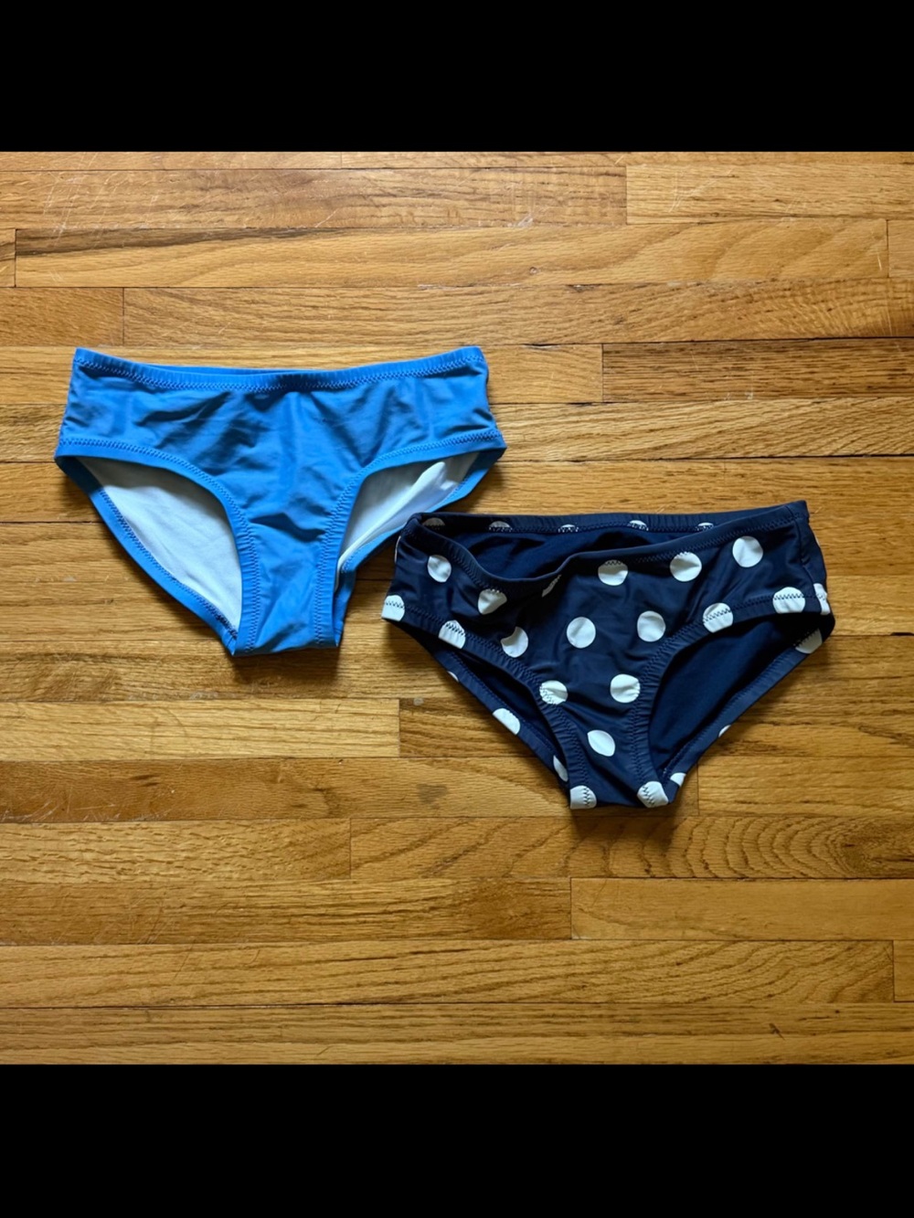 Primary Girls Swim Bottoms - Bright Blue & Navy Polka Dot